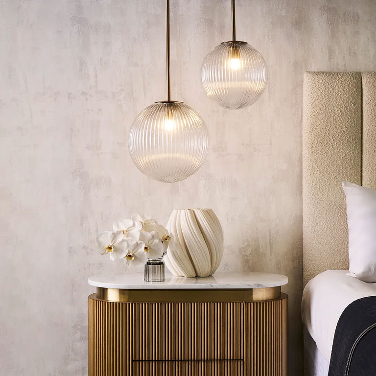 Baden Pendant Large Antique Brass / Clear - 20872