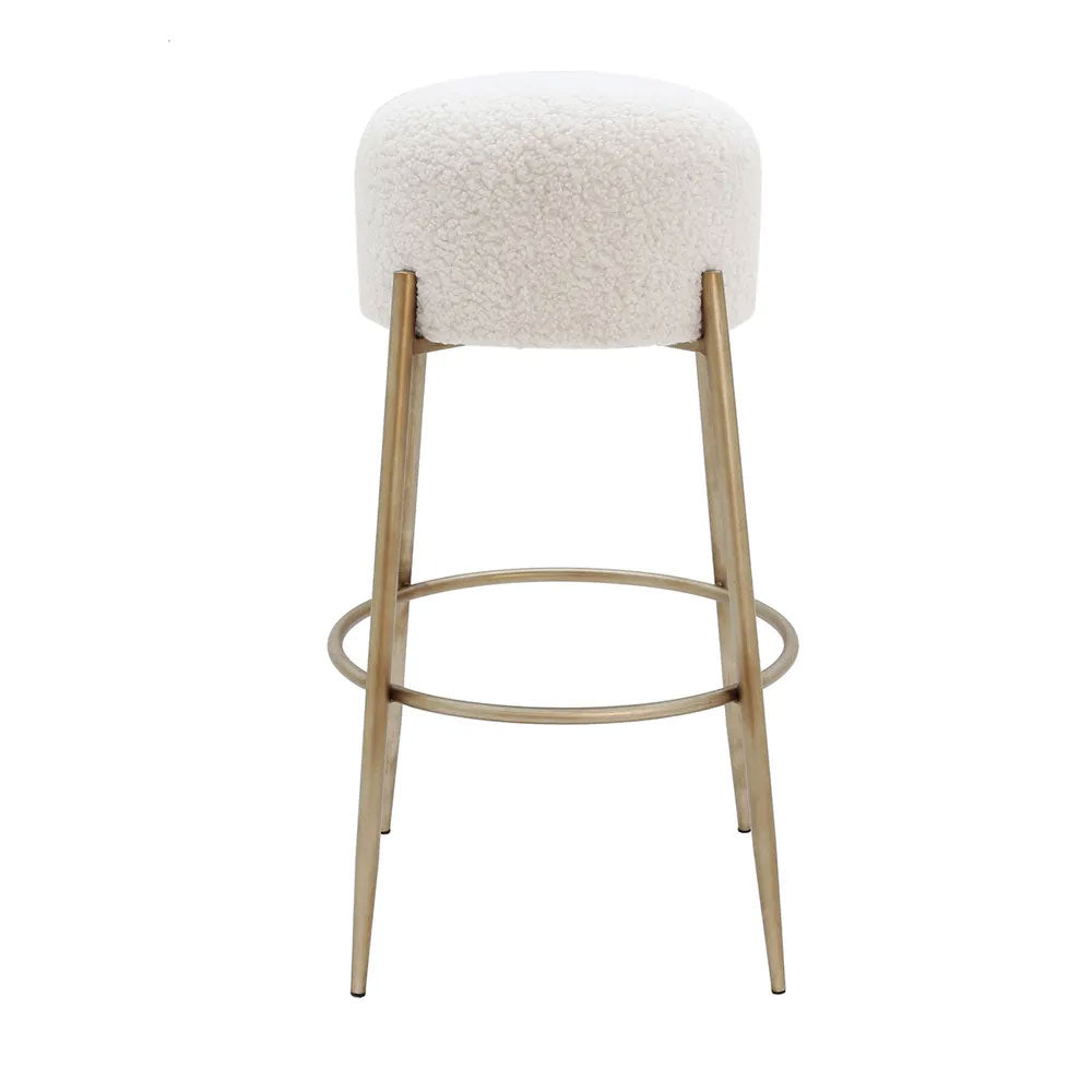 Nino Kitchen Stool White Boucle - 33327