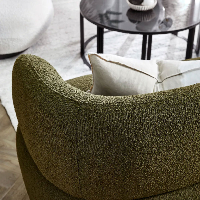 Greenwich 3 Seater Sofa Green Boucle - 33226