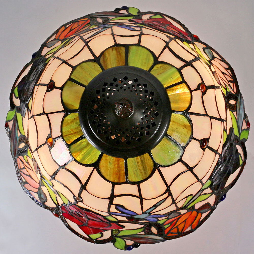 Rose & Dragonfly Tiffany Table Lamp Large - TL-16809-KG