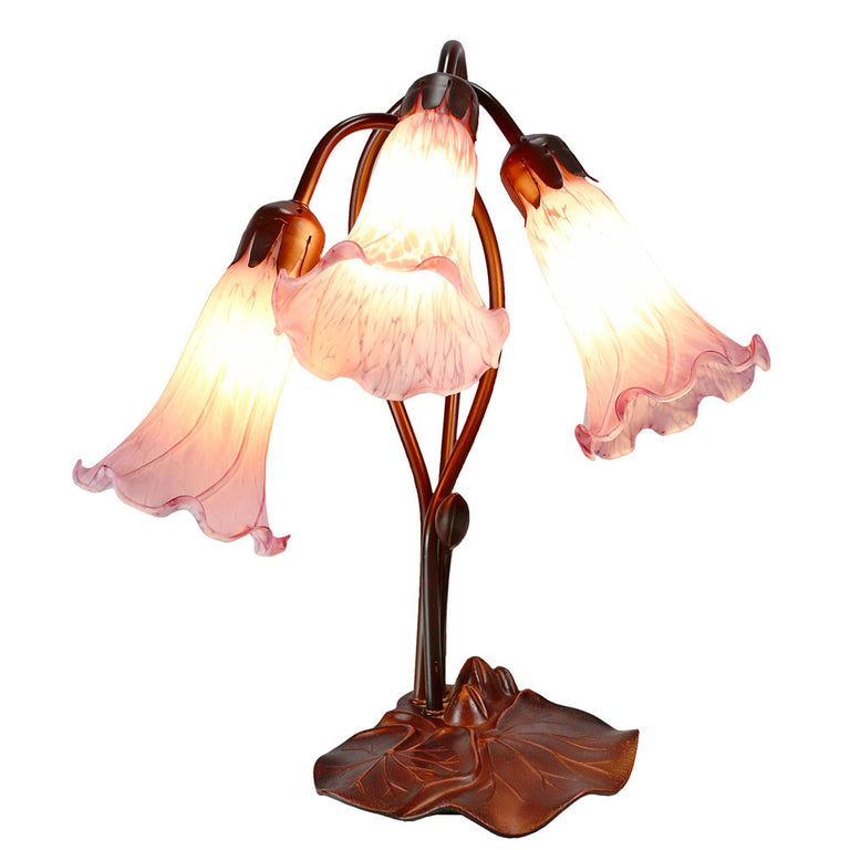 Triple Lily Tiffany Table Lamp Purple - TLA1-006-PB