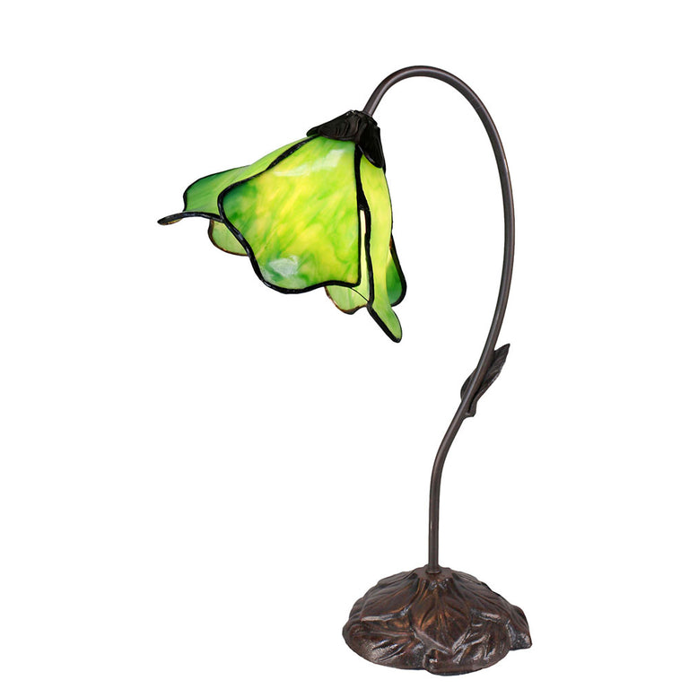 Single Lotus Tiffany Table Lamp Green - TL-AL-6GR
