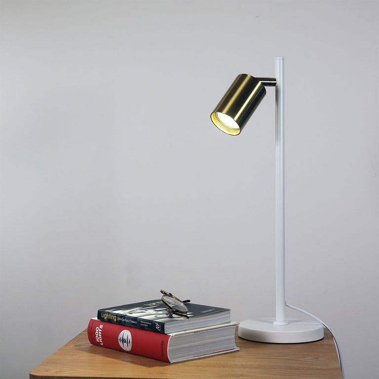 Ponte Table Lamp White / Satin Brass - SL98741SW