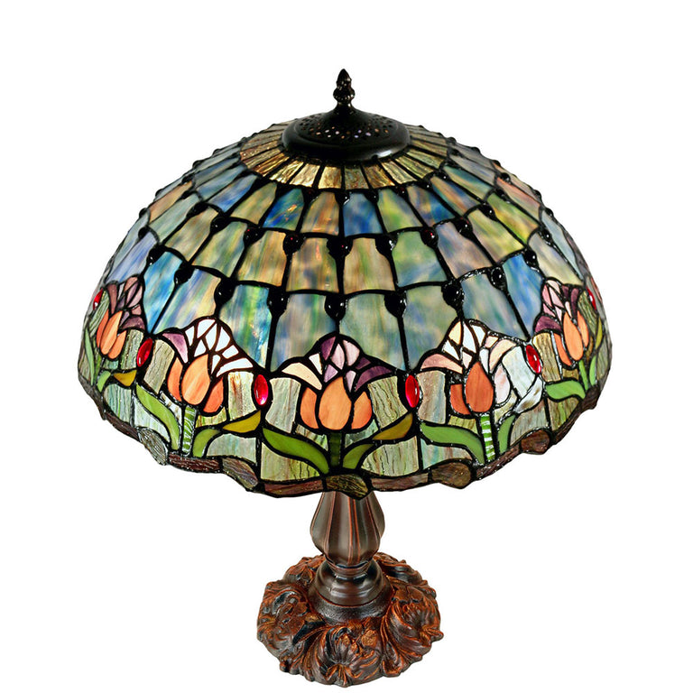 Mauve Tulip Tiffany Table Lamp Large - TL-17235A-KG
