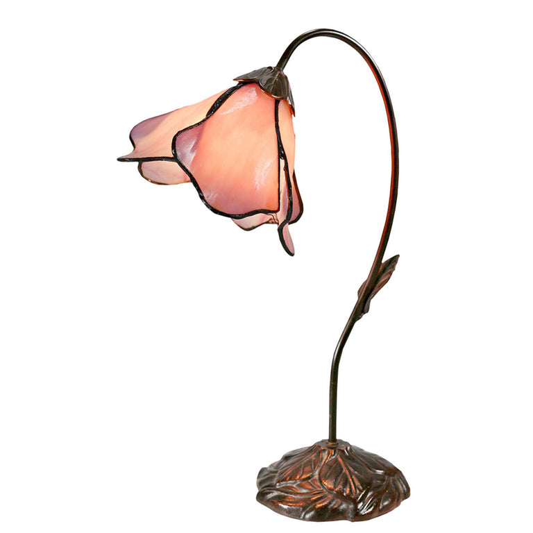 Single Lotus Tiffany Table Lamp Pink - TL-AL-6PK