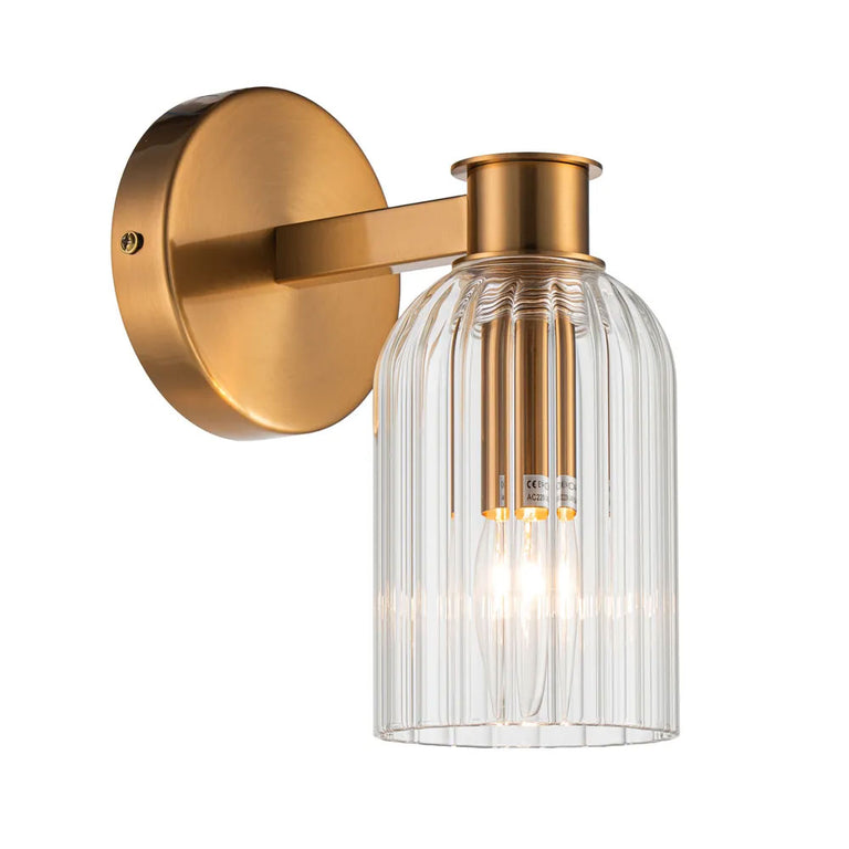 Charlize Sconce Wall Light Single Brass / Clear - 20903
