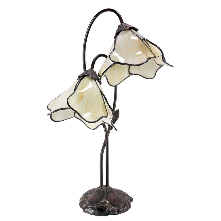 Tiffany Twin Lotus Table Lamp Beige - TL-AL-8RC