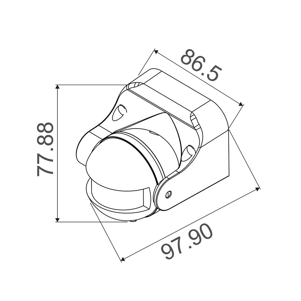 Sens Adjustable Infrared PIR Surface Mounted Sensors Black - SENS013