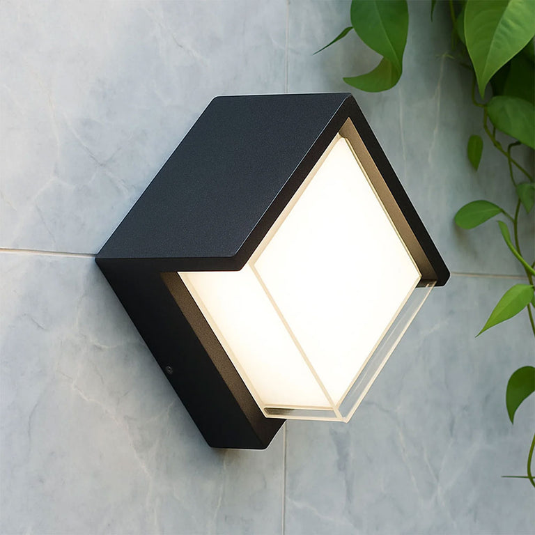 Tivor Square CCT LED Outdoor Wall Light Black - LLOL019