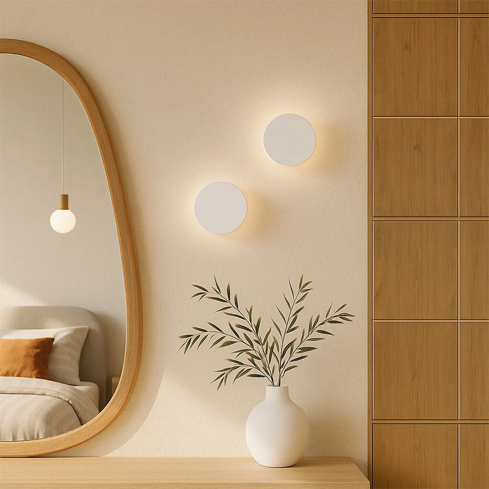 Orlan 180mm LED Colour-Shifting Disc Wall Sconce White Medium - LLOL044W
