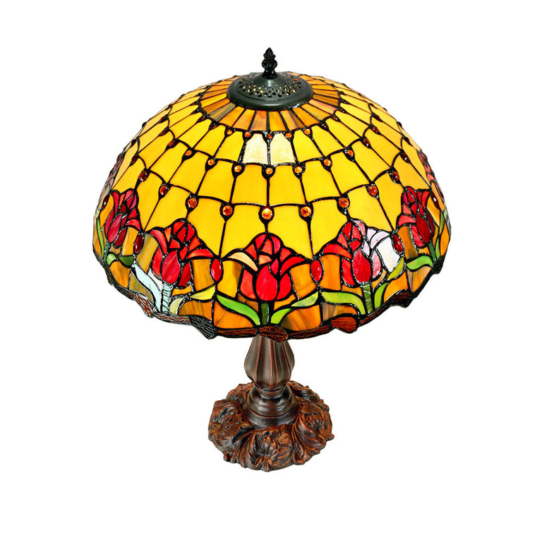 Red Tulip Tiffany Table Lamp Large - TL-17235-KG