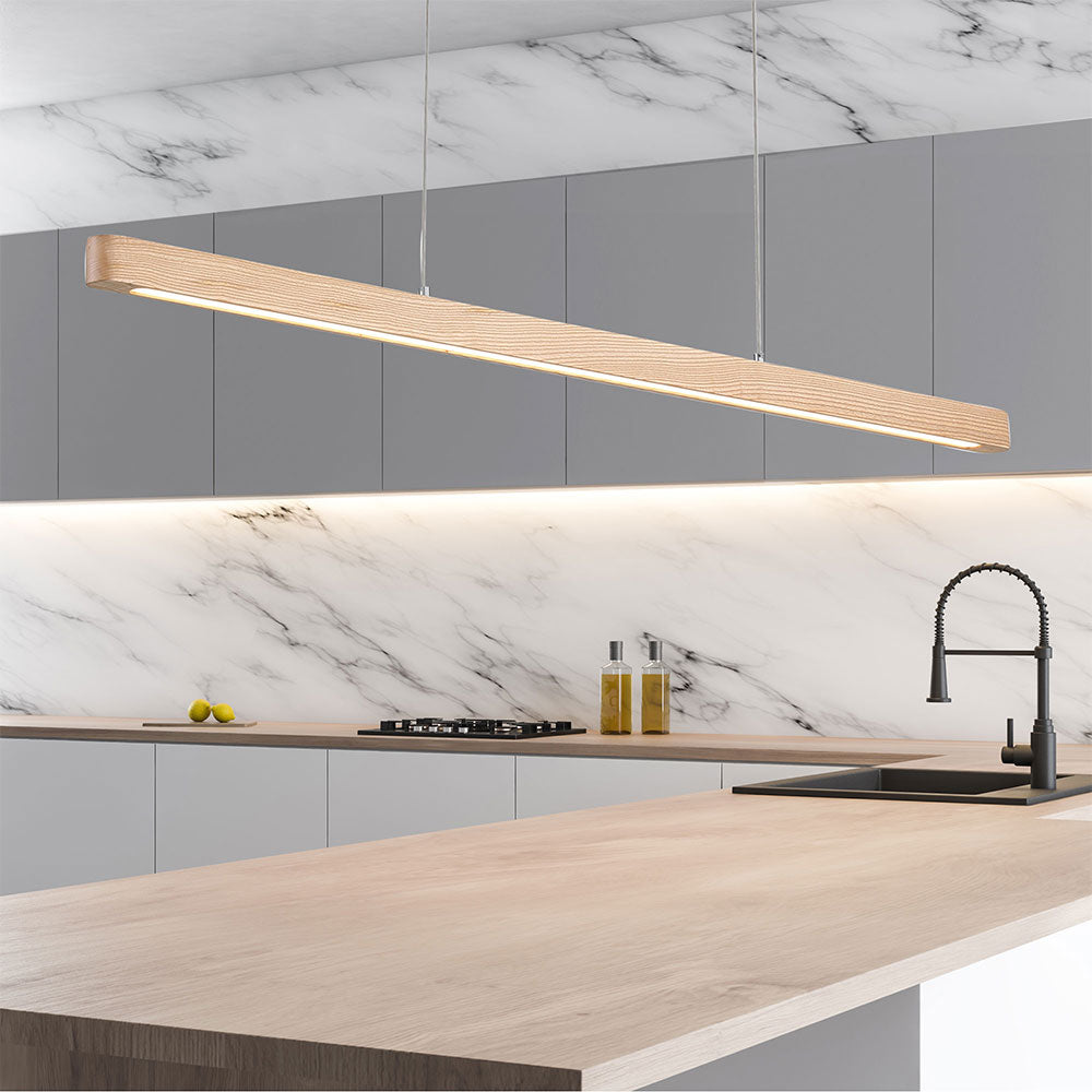 Alpha 150 LED Linear Pendant Ash Wood / Tri-Colour - OL60690/1500