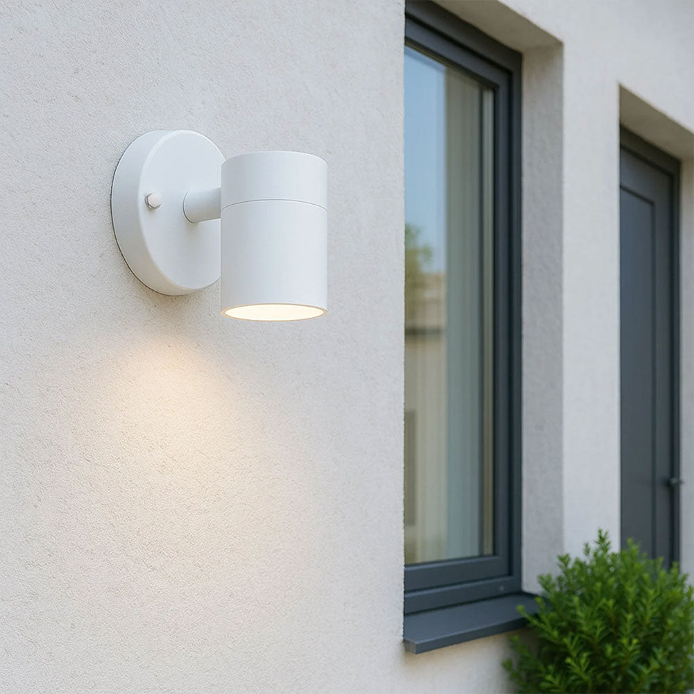 Zyven Fixed Single LED Outdoor Wall Light White / Tri-Colour - LLOL034W