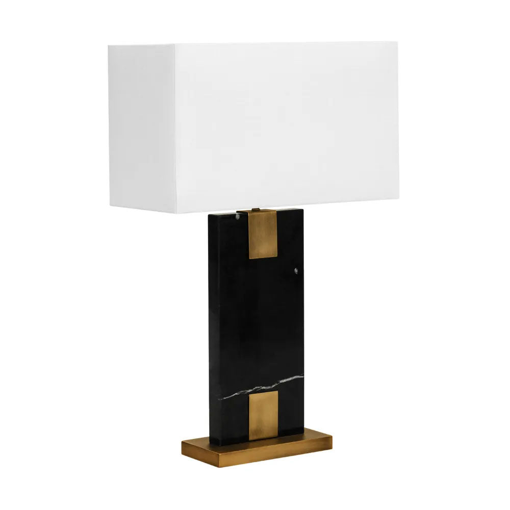 Nazare Marble Table Lamp Black / Antique Brass - 12393