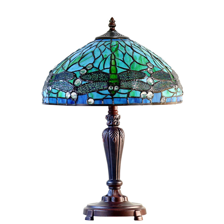 Sylvia Dragonfly Tiffany Table Lamp 14" - TL-14595A-A616