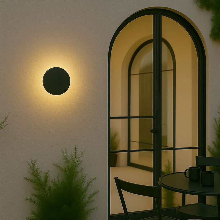 Orlan 120mm LED Colour-Shifting Disc Wall Sconce Black Small - LLOL043BK