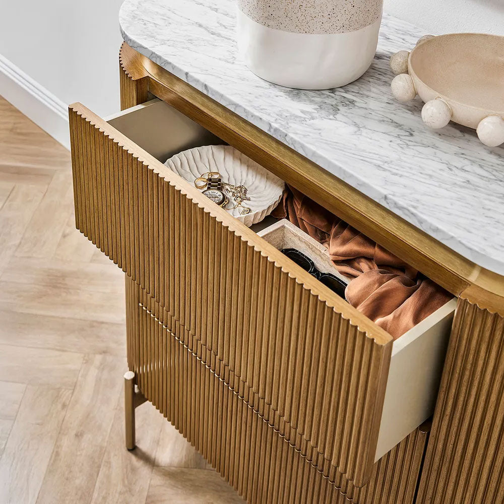 Demarco 3 Drawer Chest Antique Gold - 33294