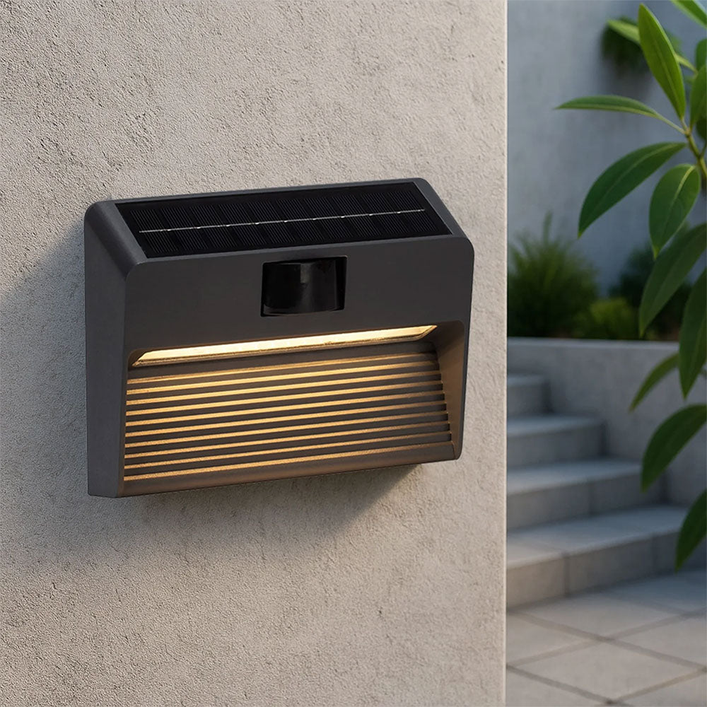 Nexa Solar LED Outdoor Wall Light with PIR Sensor Black - LLOL006