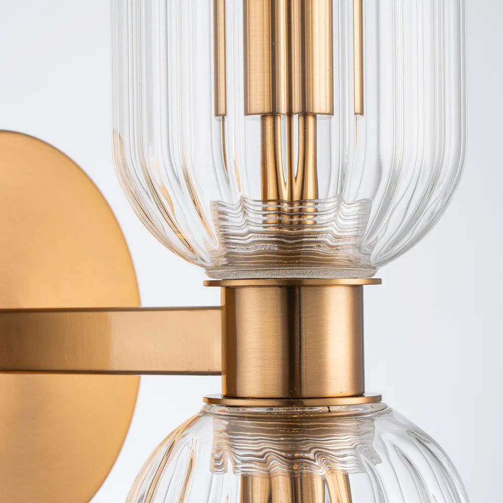 Hepburn Wall Light Brass Clear - 20906