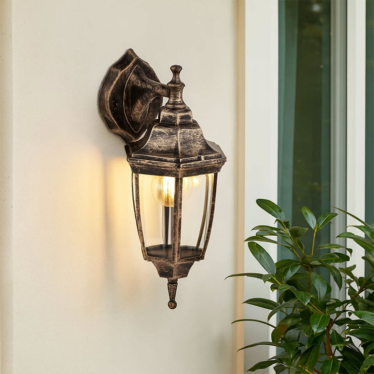 Lunor Down Outdoor Wall Light Bronze - LLOL030BR