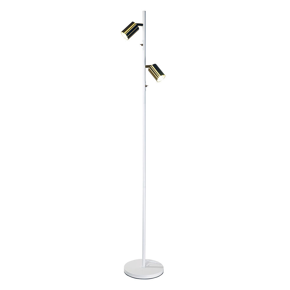 Ponte Adjustable Floor Lamp White / Satin Brass - SL98743SW