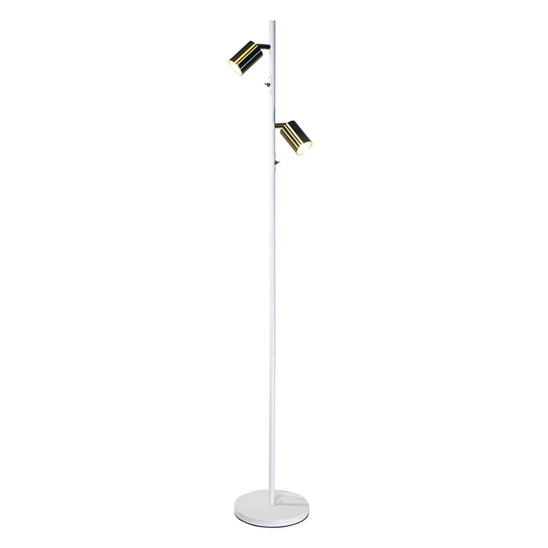 Ponte Adjustable Floor Lamp White / Satin Brass - SL98743SW