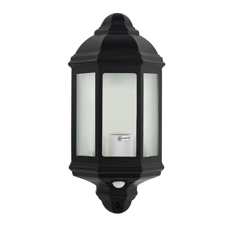 Avara Outdoor Wall Sconce With Sensor Black - LLOL041BK