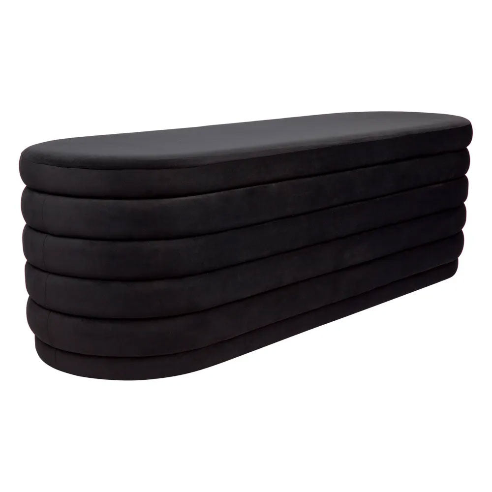 Demi Storage Bench Ottoman Black Velvet - 32859