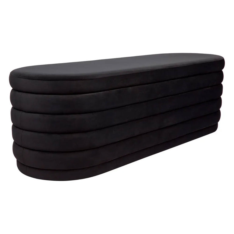 Demi Storage Bench Ottoman Black Velvet - 32859