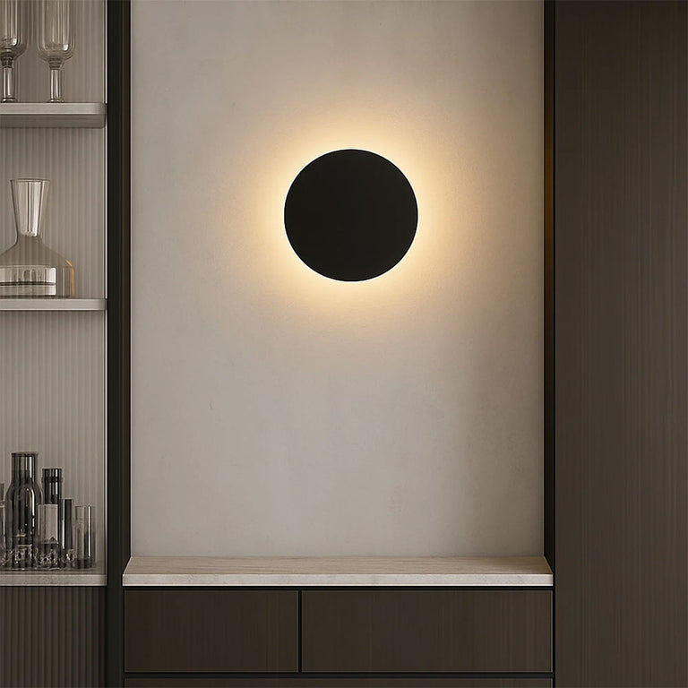 Orlan 250mm LED Colour-Shifting Disc Wall Sconce Black Large - LLOL045BK