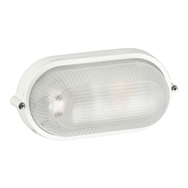 Ezra Oval Outdoor Bunker Light White - LLOL024W