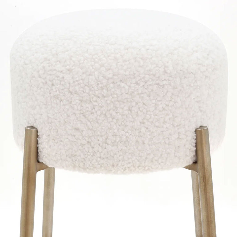 Nino Kitchen Stool White Boucle - 33327
