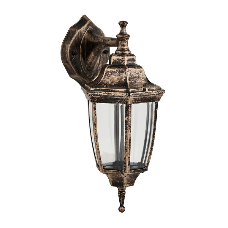 Lunor Down Outdoor Wall Light Bronze - LLOL030BR