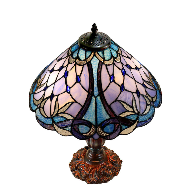 Talia Tiffany Table Lamp Blue - TL-161254A-KG