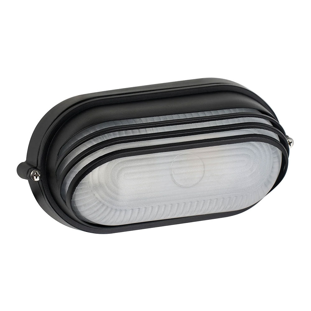 Virell Oval Louvered Outdoor Bunker Light Black - LLOL025BK