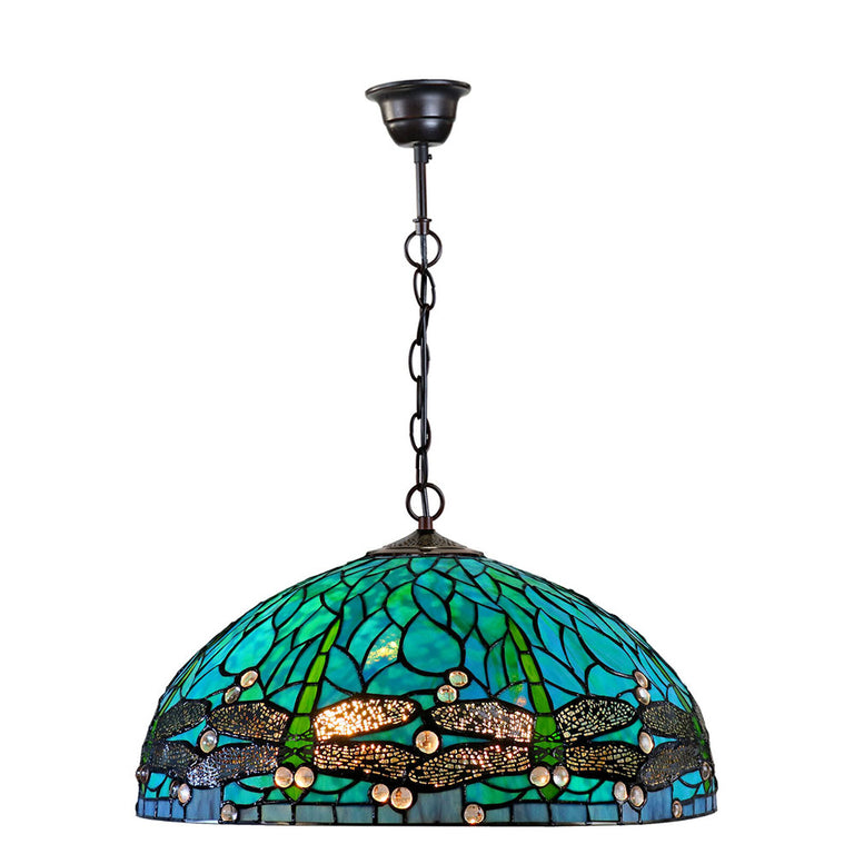 Sylvia Dragonfly Tiffany Hanging Pendant - HL-20595A-3CD