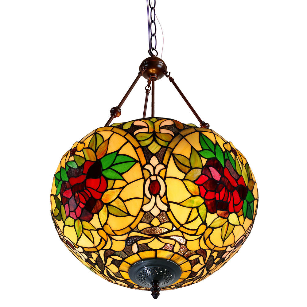Red Camellia Tiffany Pendant - TL-20210A-20CL