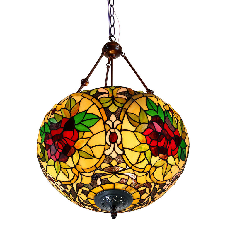 Red Camellia Tiffany Pendant - TL-20210A-20CL