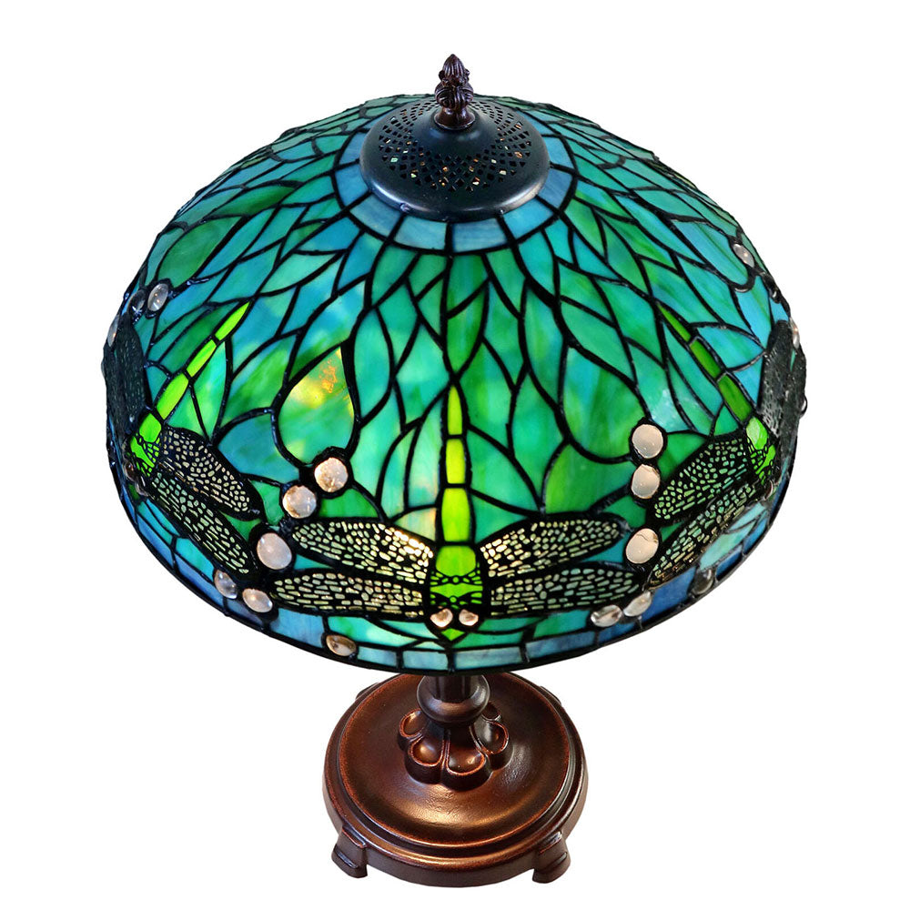 Sylvia Dragonfly Tiffany Table Lamp 14" - TL-14595A-A616