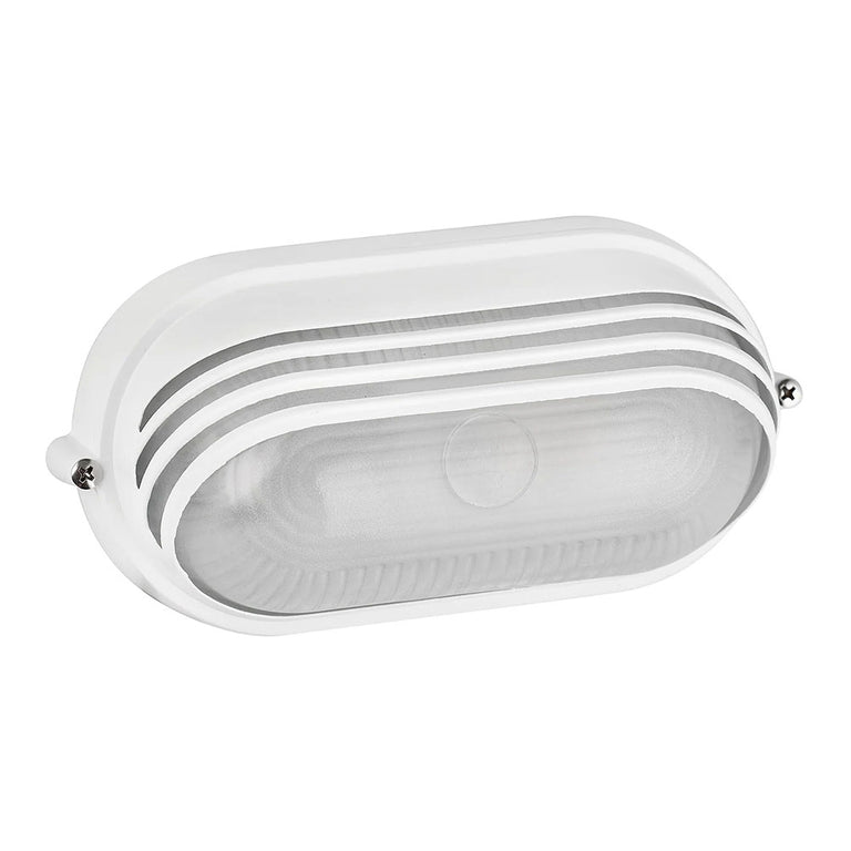 Virell Oval Louvered Outdoor Bunker Light White - LLOL025W