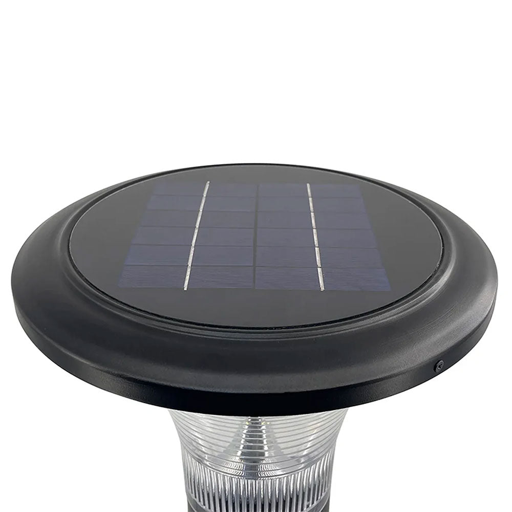 Robust Aluminium Solar LED Bollard Light Black - SLDBL0024/BLK-TC