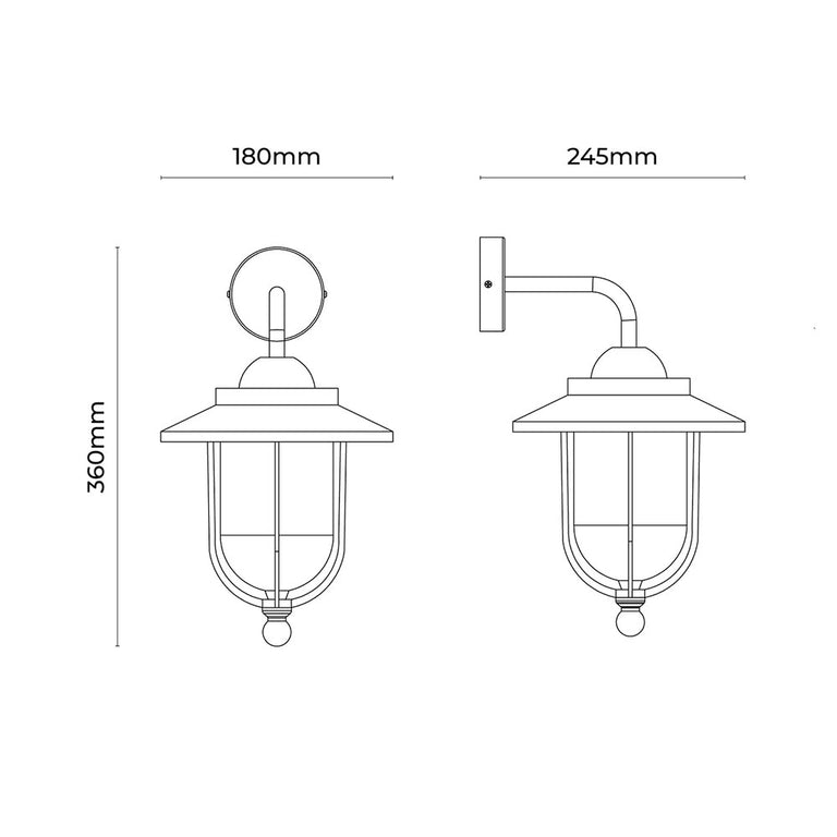 Elvo Outdoor Wall Light Black - LLOL011BK