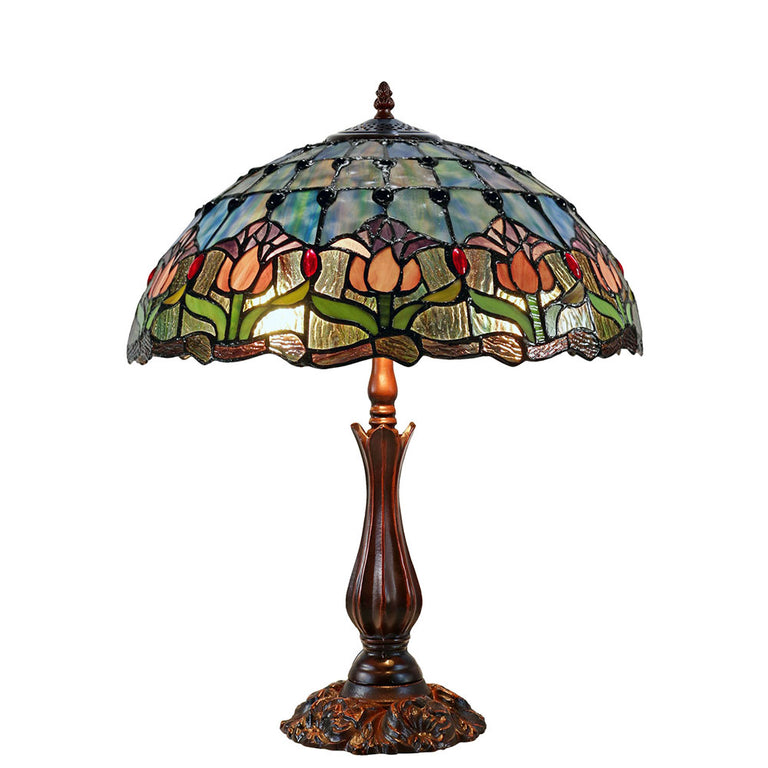 Mauve Tulip Tiffany Table Lamp Large - TL-17235A-KG