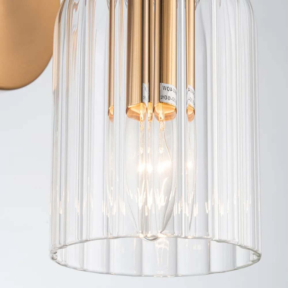 Hepburn Wall Light Brass Clear - 20906