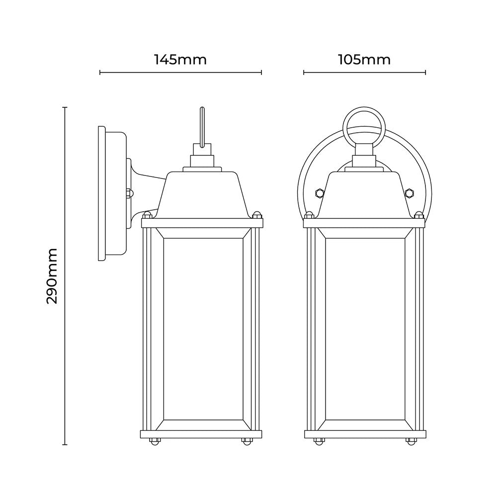 Quorra Outdoor Wall Light Black - LLOL016