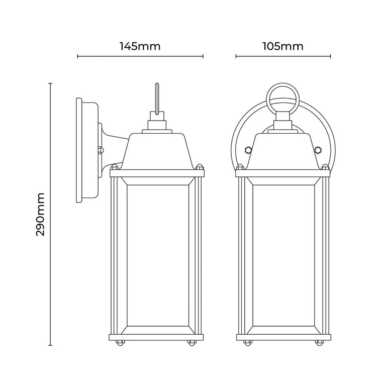 Quorra Outdoor Wall Light Black - LLOL016