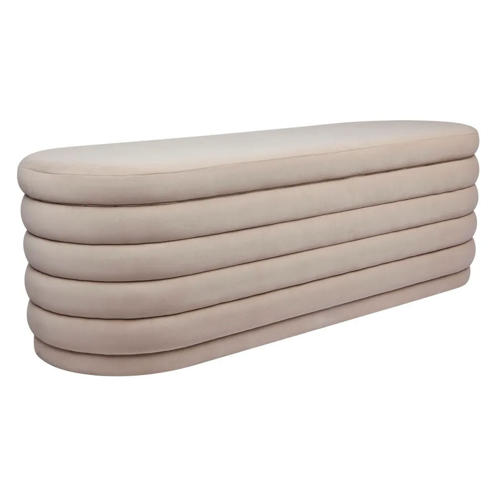 Demi Storage Bench Ottoman Nude Velvet - 32860