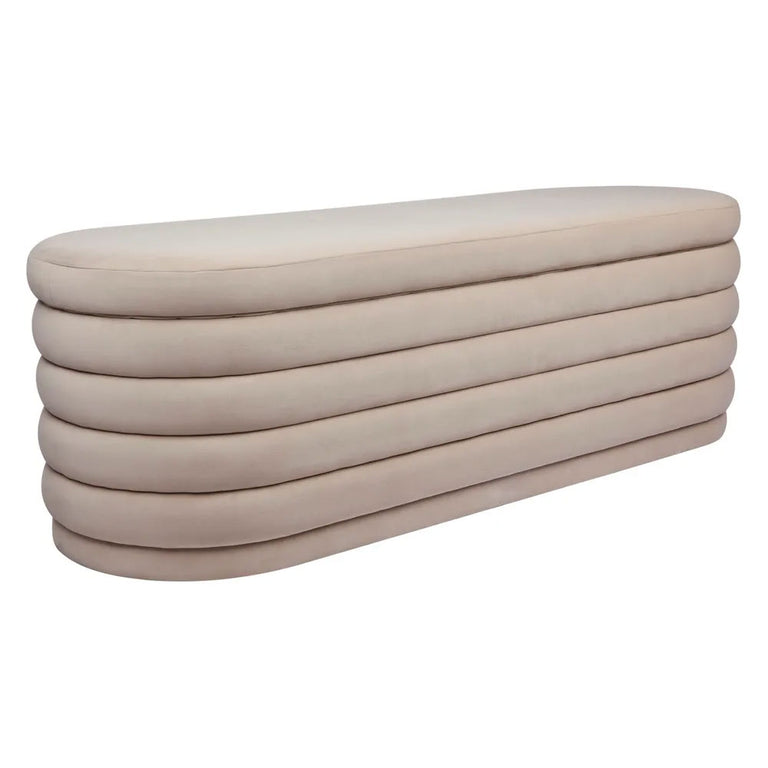 Demi Storage Bench Ottoman Nude Velvet - 32860
