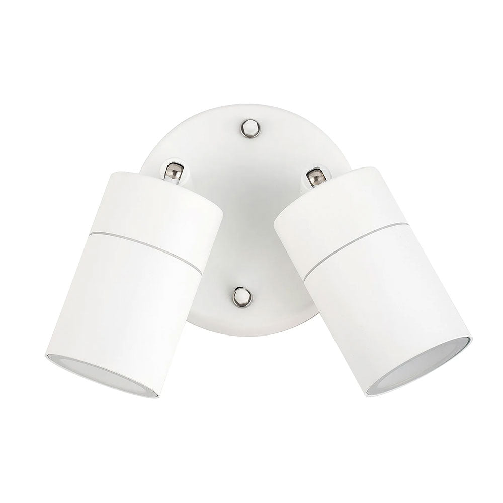 Zyven 2 Light Adjustable LED Outdoor Wall Spotlight White / Tri-Colour - LLOL037W