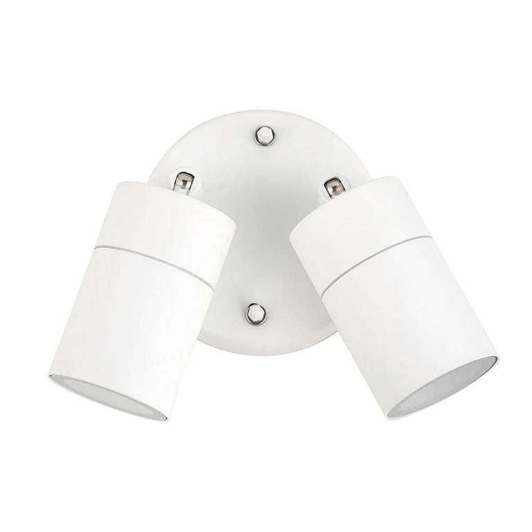 Zyven 2 Light Adjustable LED Outdoor Wall Spotlight White / Tri-Colour - LLOL037W